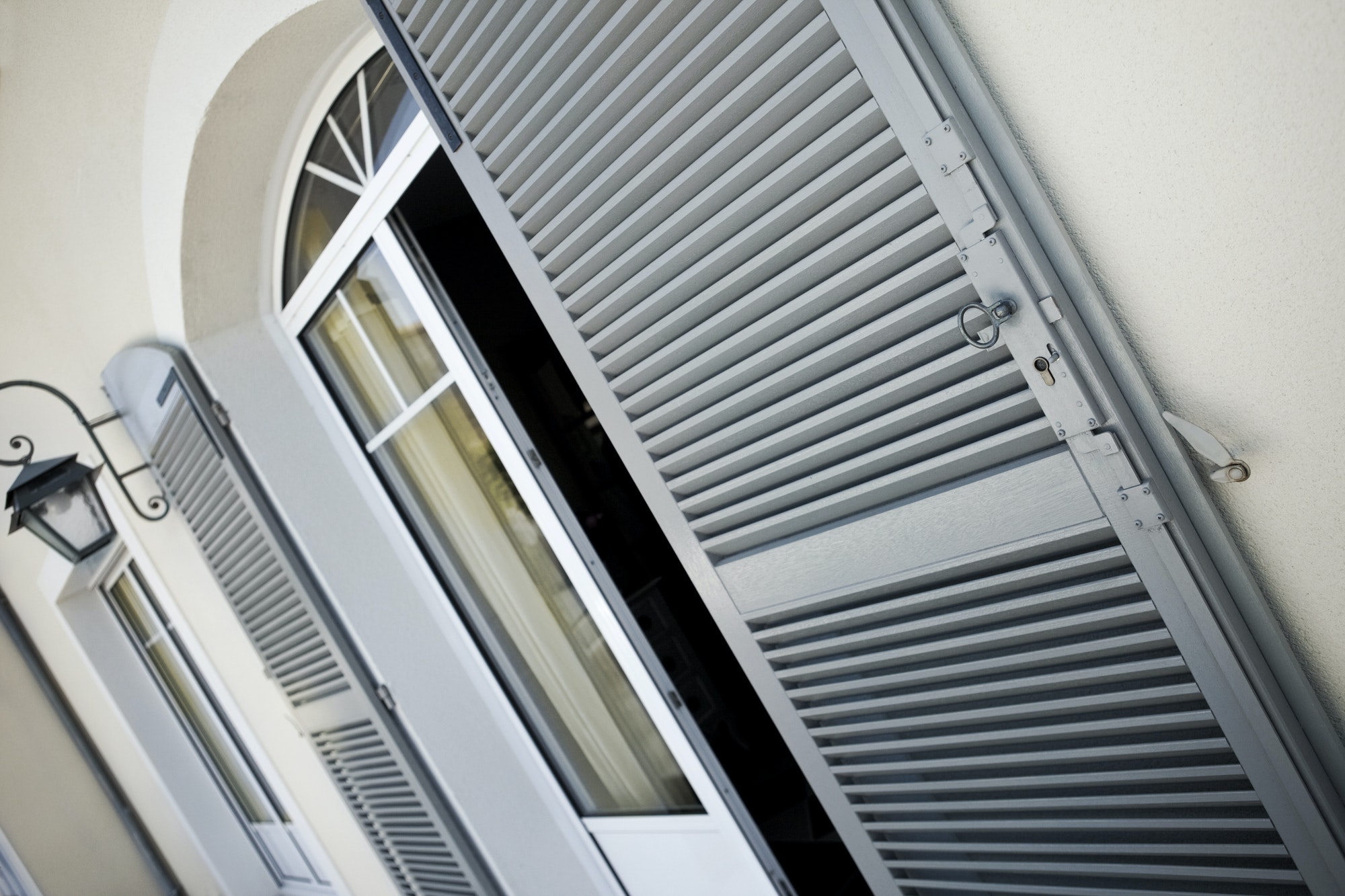 Close up of wooden shutters